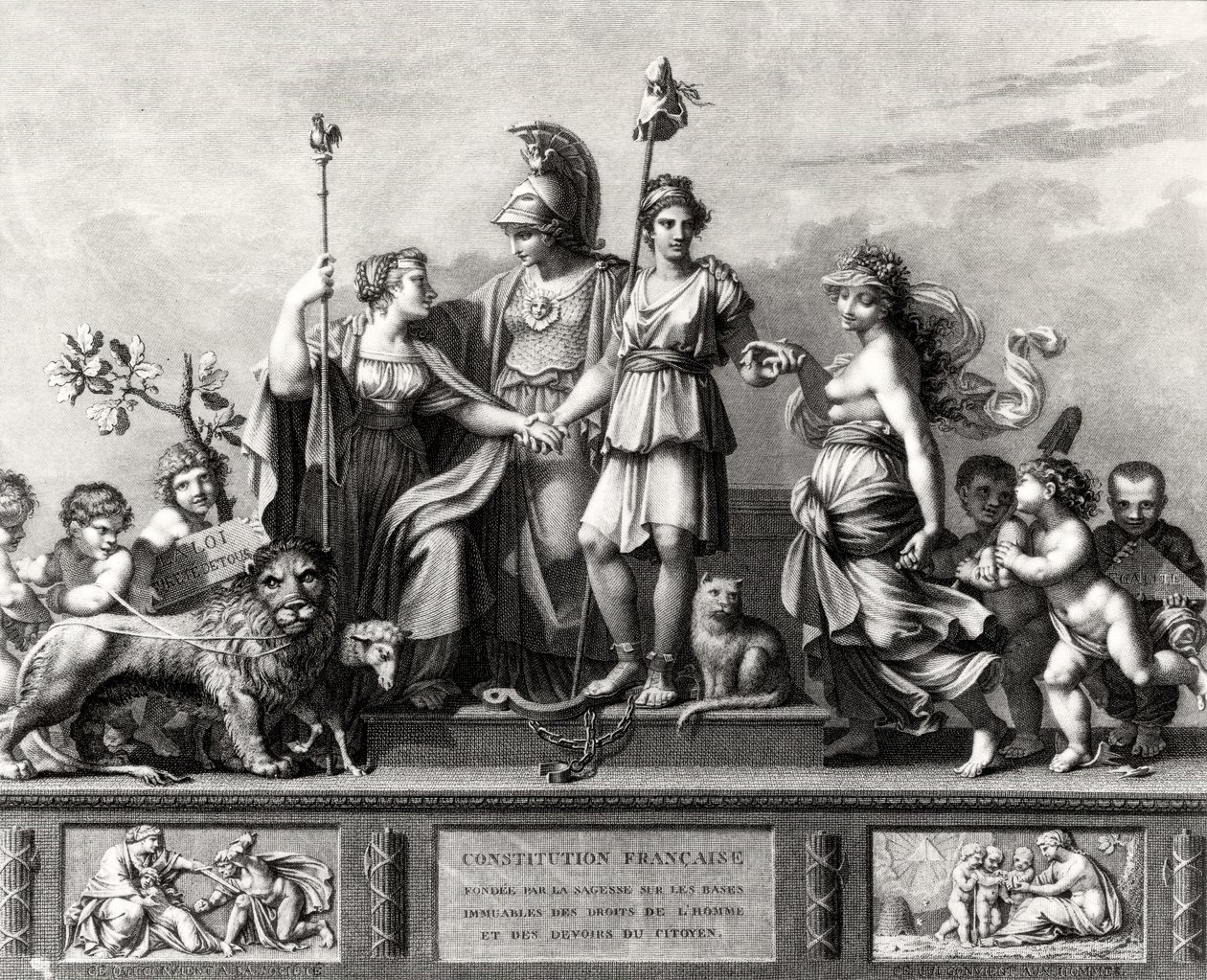La Constitución Francesa, grabado por Jacques Louis Copia (1764-99) de Pierre Paul Prudhon