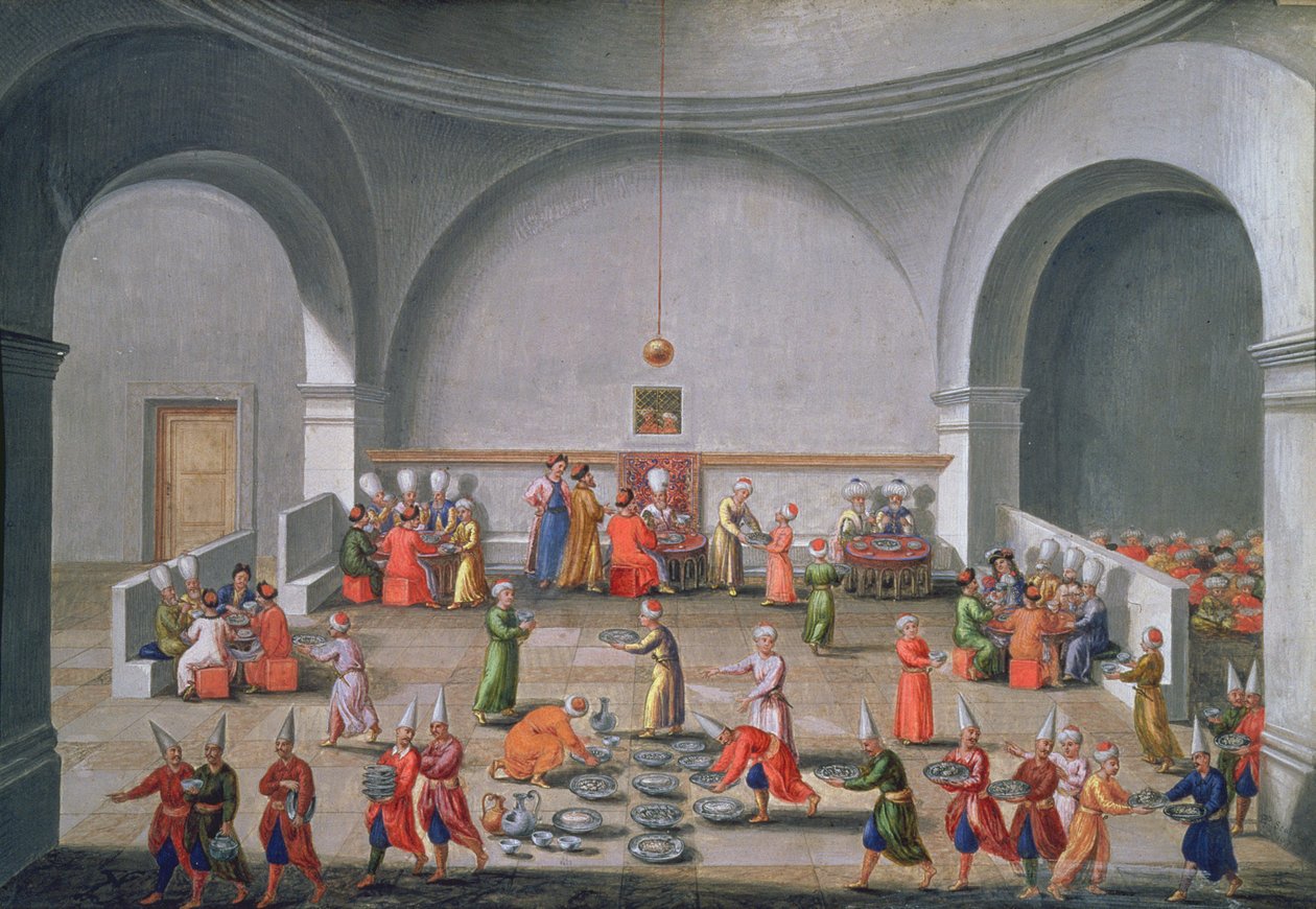Misión diplomática de Jan Gninski a Estambul, cena en honor de la misión polaca, 1679 de Pierre Paul Sevin