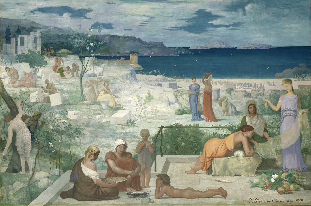 La colonia griega, Marsella, 1869 de Pierre Puvis de Chavannes