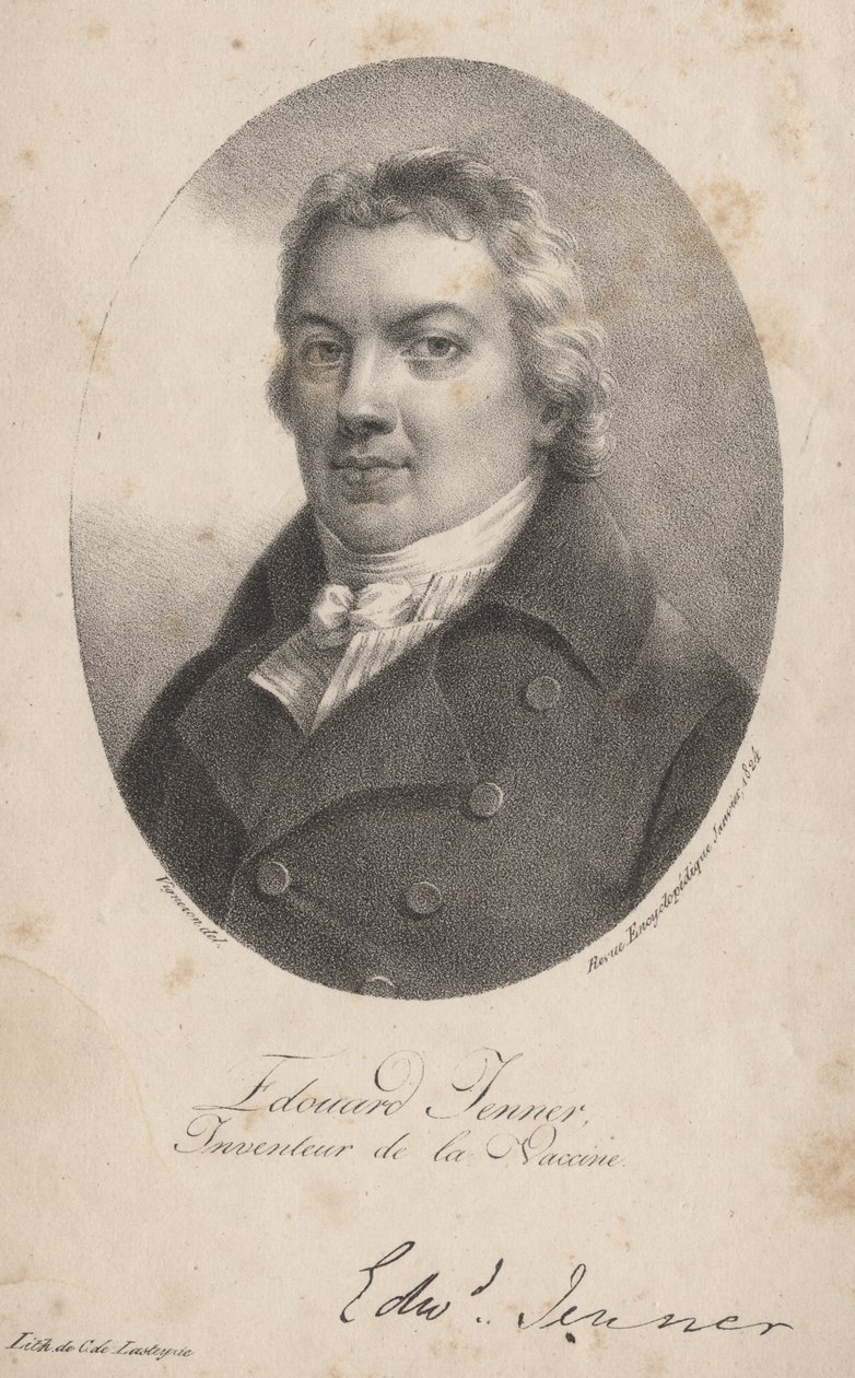Edouard Jenner, litografía por el Conde Charles Philibert de Lasteyrie, 1824 de Pierre Roch Vigneron