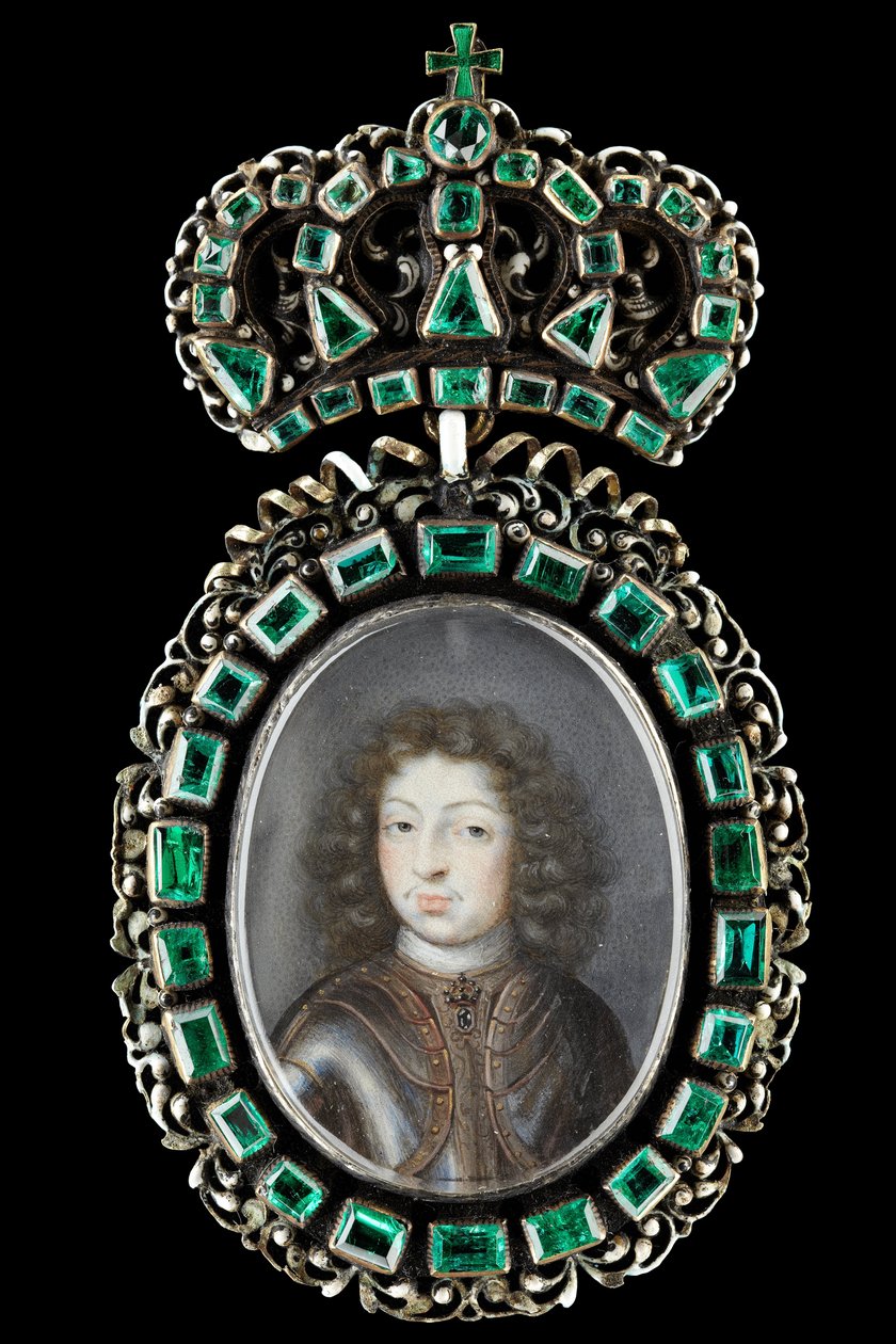 Retrato en miniatura de Carlos XI, Rey de Suecia 1660-1697 de Pierre Signac