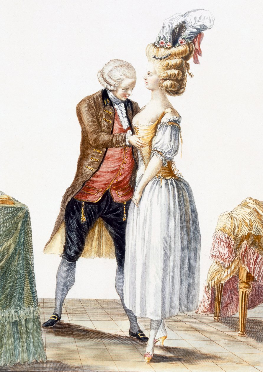 Dama Elegante en una Prueba con su Sastre, lámina de 