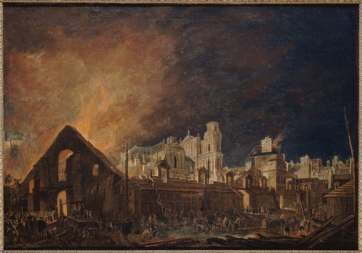 La Foire Saint-Germain durante el incendio (noche del 16 al 17 de marzo de Pierre Antoine Demachy