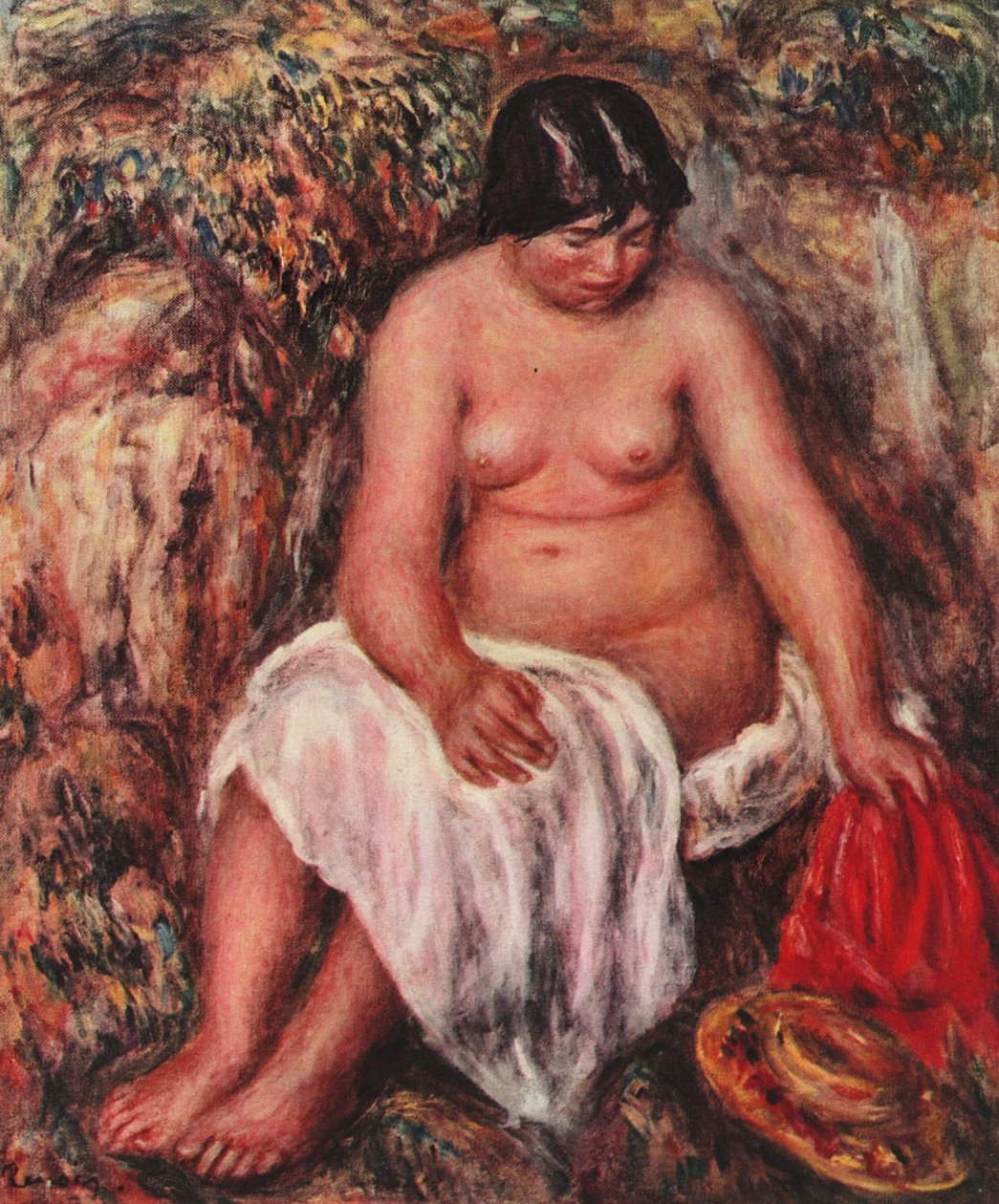 Desnudo con sombrero de paja de Pierre Auguste Renoir