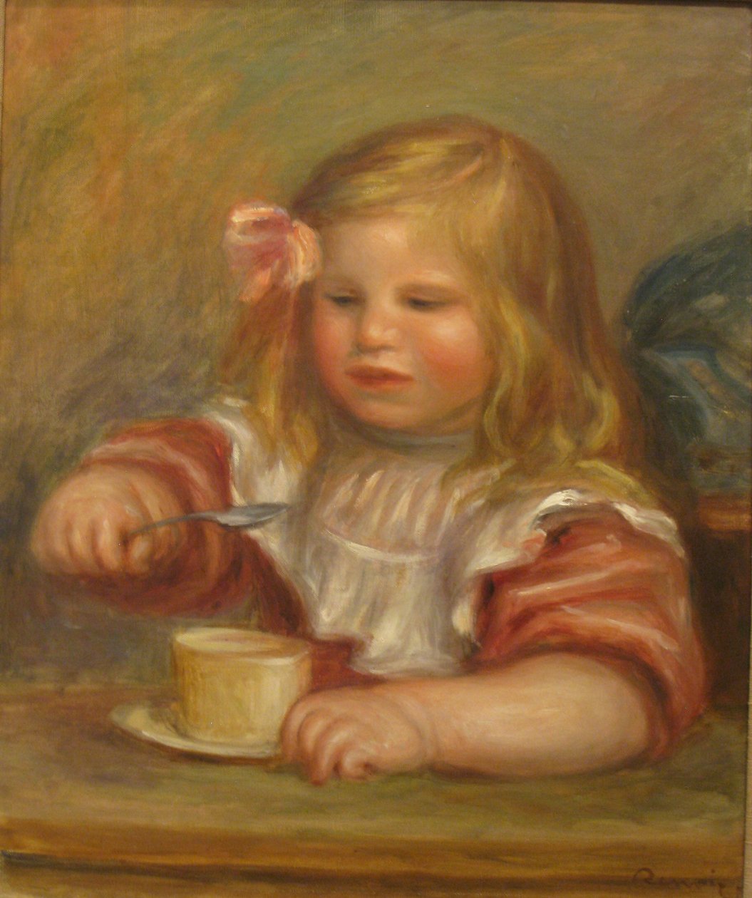 Coco comiendo su sopa de Pierre Auguste Renoir