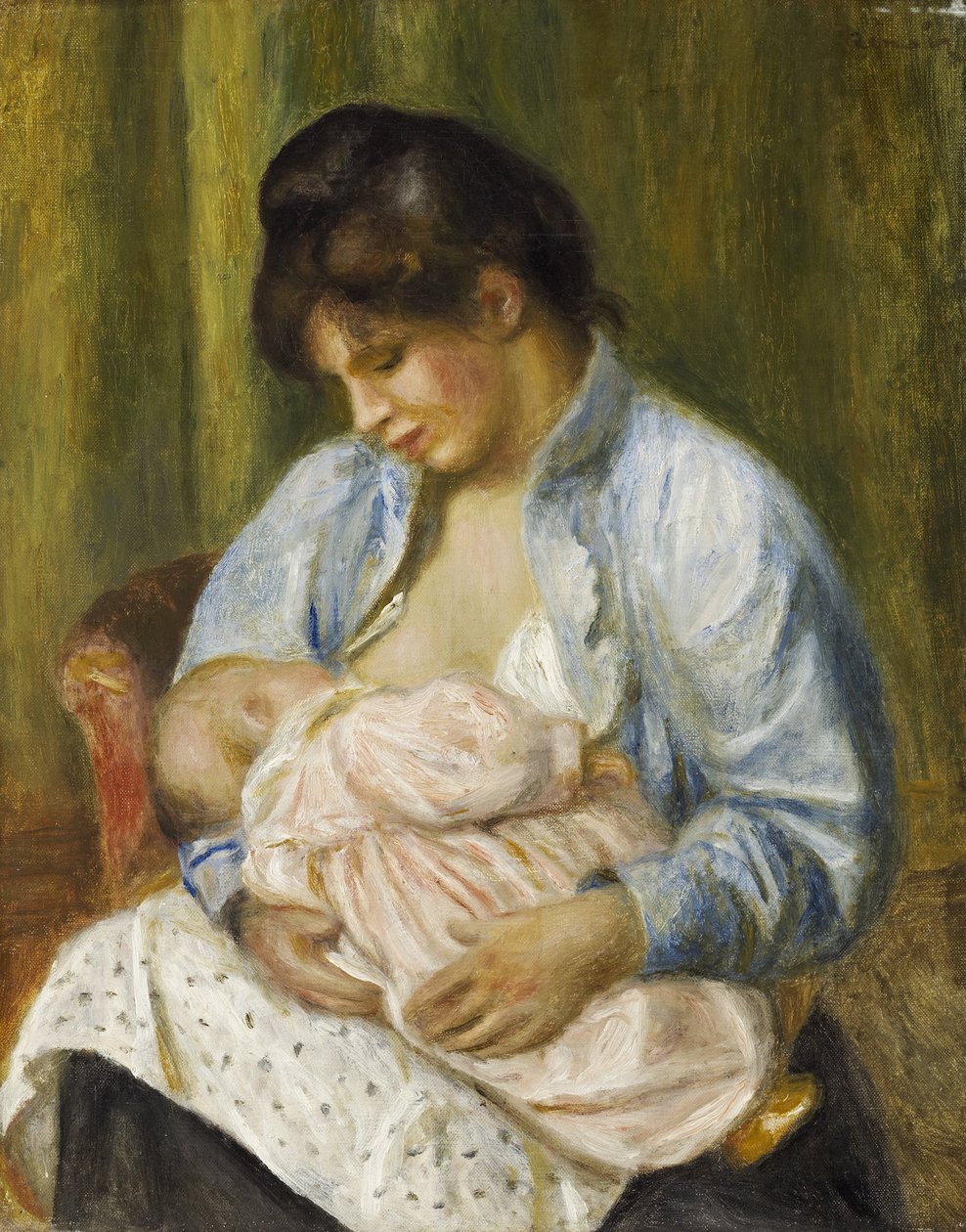 Mujer amamantando a un niño de Pierre-Auguste Renoir