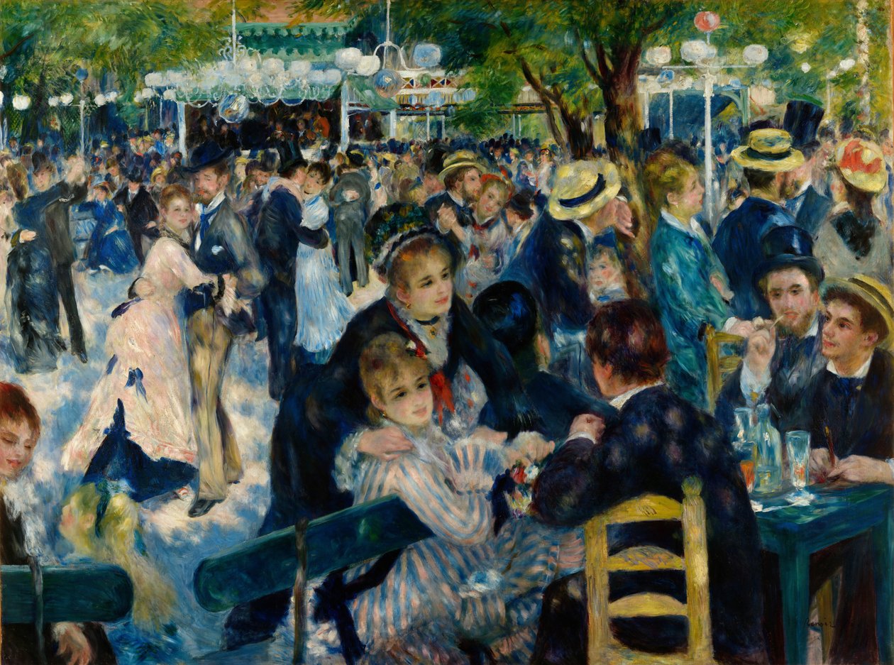 Baile en Le Moulin de la Galette de Pierre-Auguste Renoir