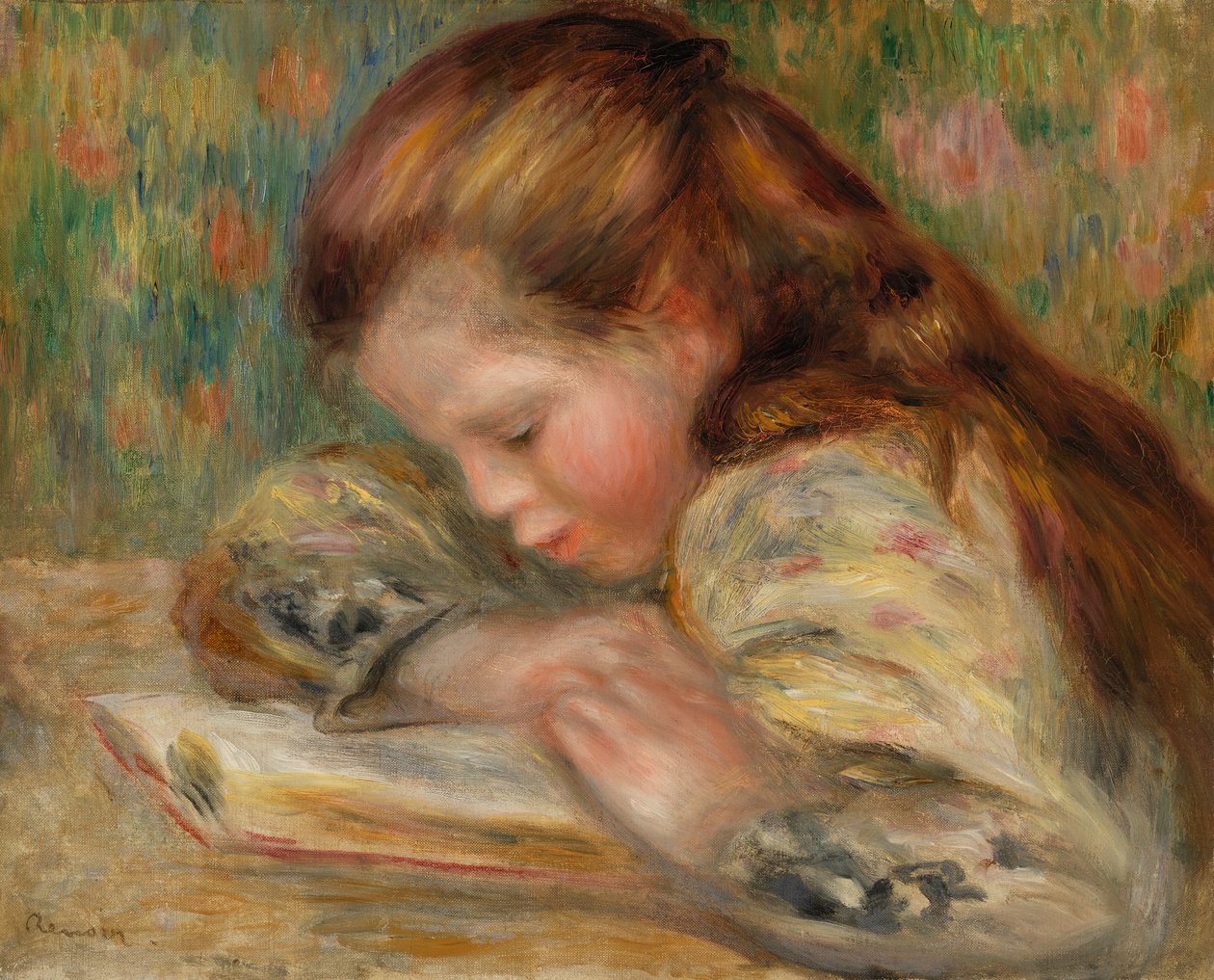 niño leyendo de Pierre-Auguste Renoir