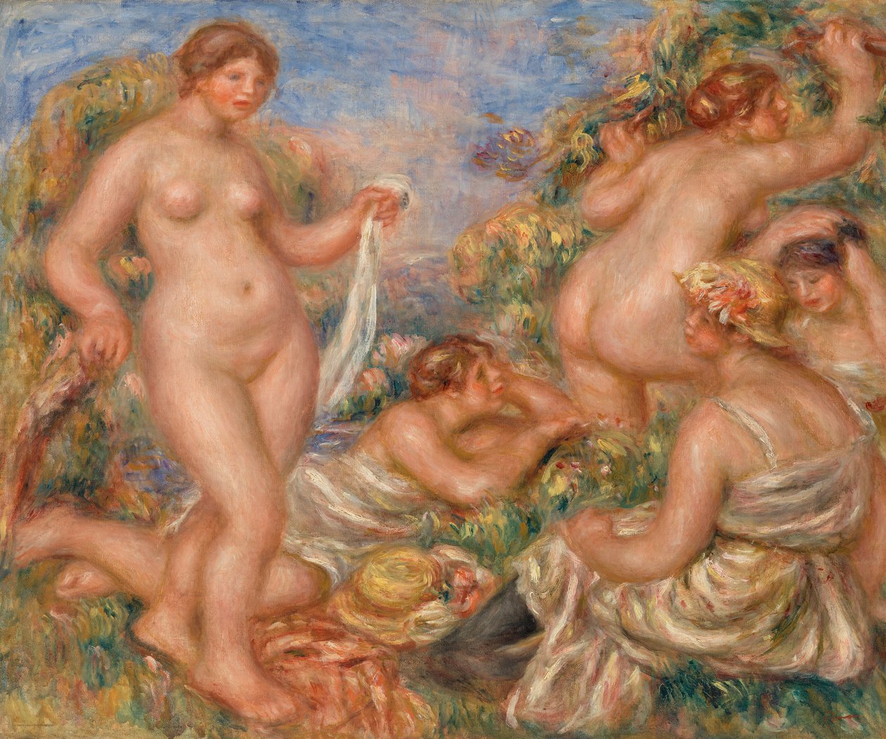 Composición, Cinco Bañistas de Pierre-Auguste Renoir