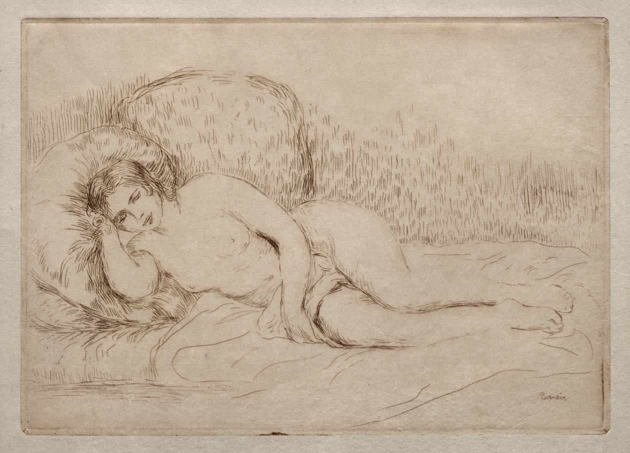 Mujer desnuda acostada de Pierre-Auguste Renoir