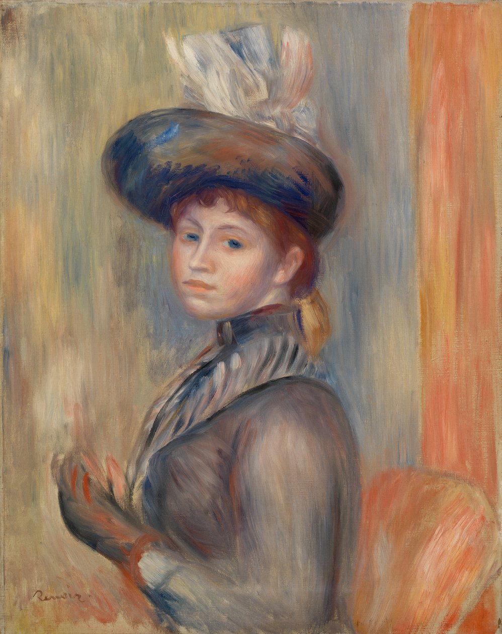 Chica de gris y azul de Pierre-Auguste Renoir