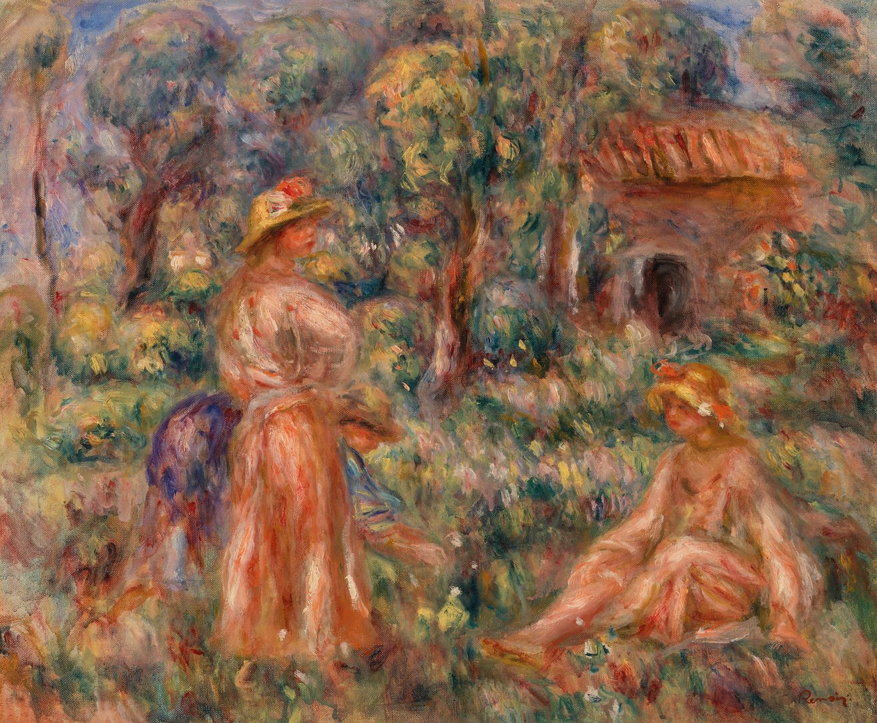 Chicas en un paisaje de Pierre-Auguste Renoir