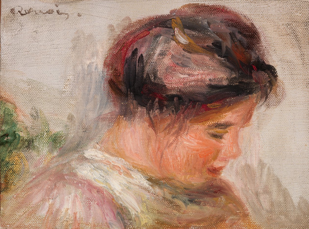 cabeza de niña de Pierre-Auguste Renoir
