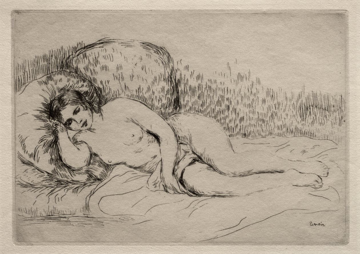 Mujer desnuda reclinada de Pierre-Auguste Renoir