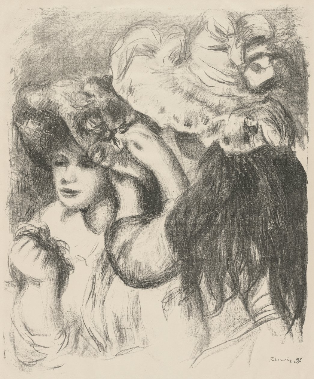 Colocando el Sombrero de Pierre-Auguste Renoir