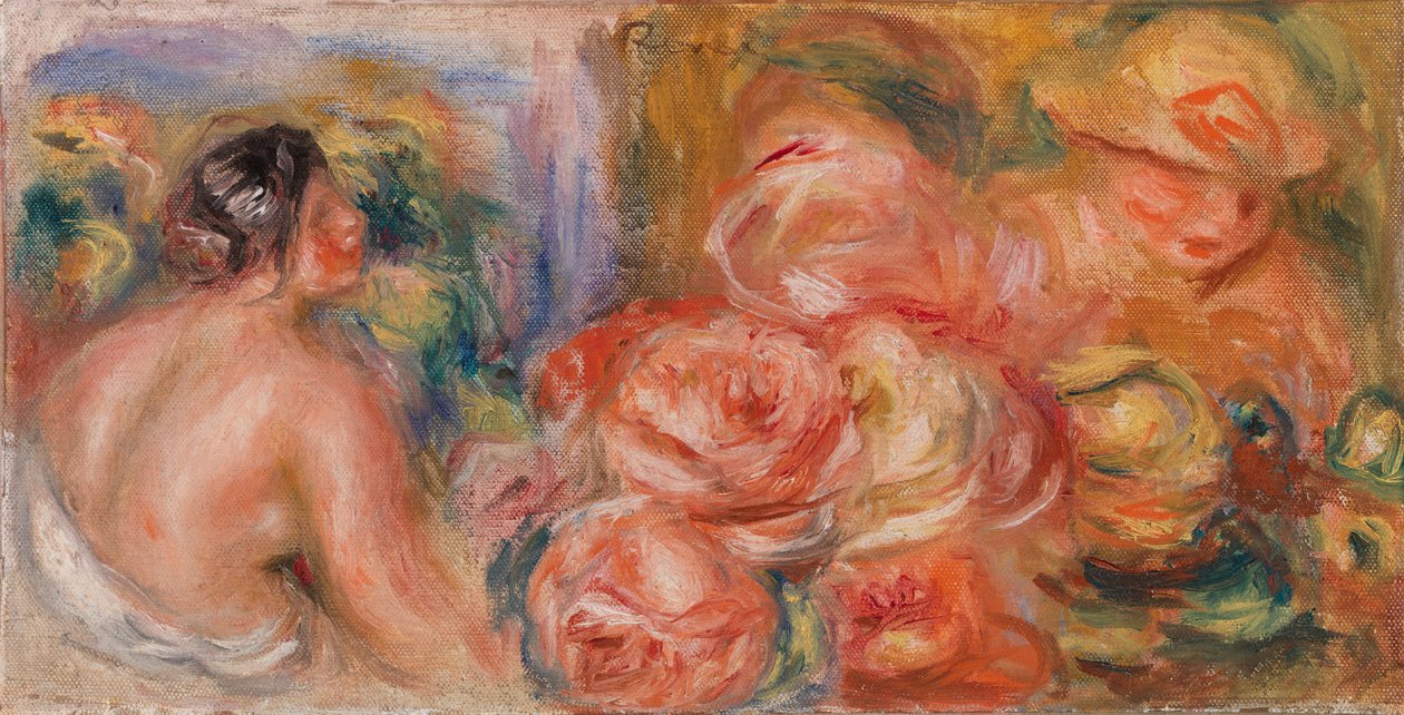 Rosas y pequeños desnudos (Roses et petit nu) de Pierre-Auguste Renoir
