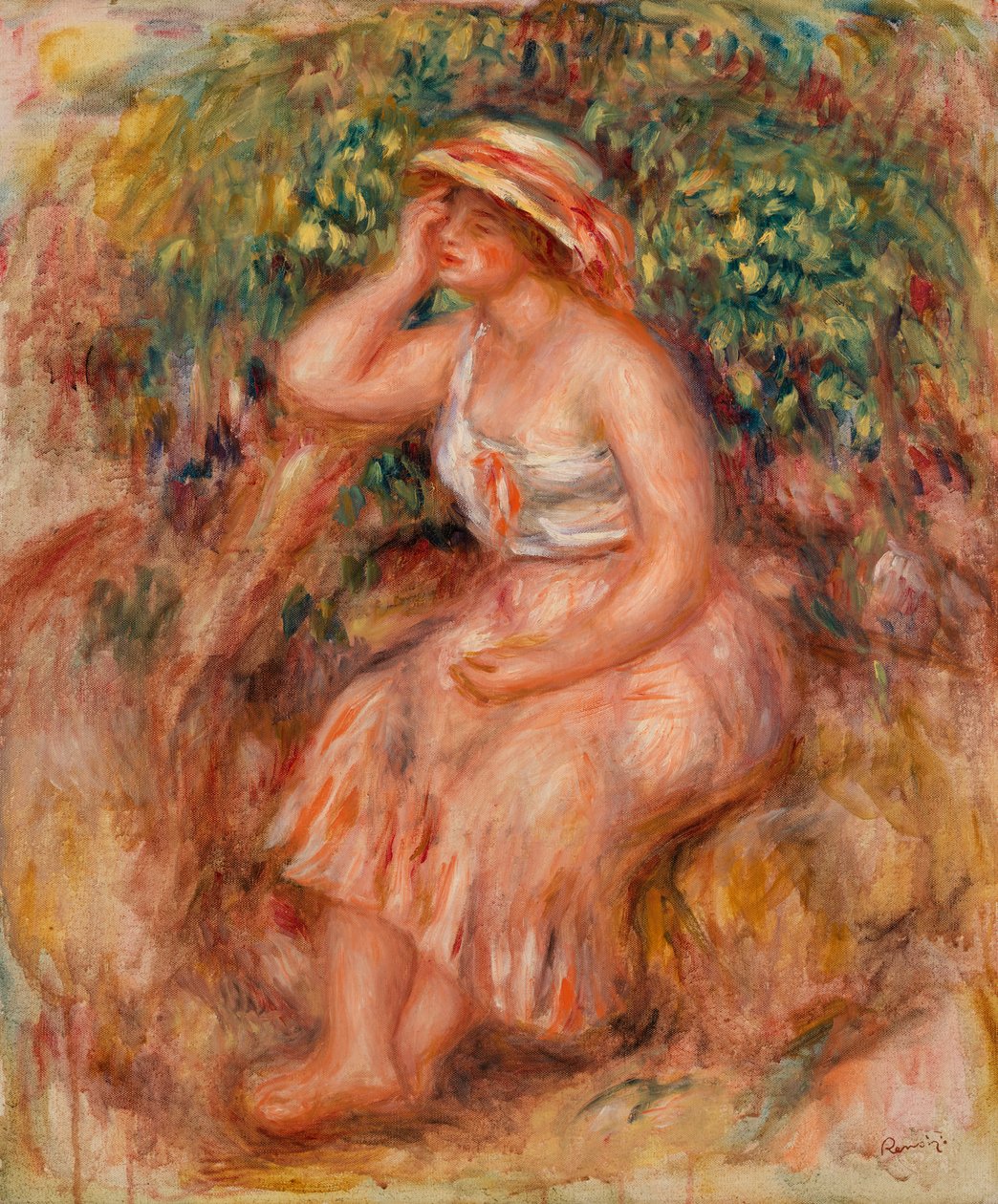 mujer soñar despierta de Pierre-Auguste Renoir