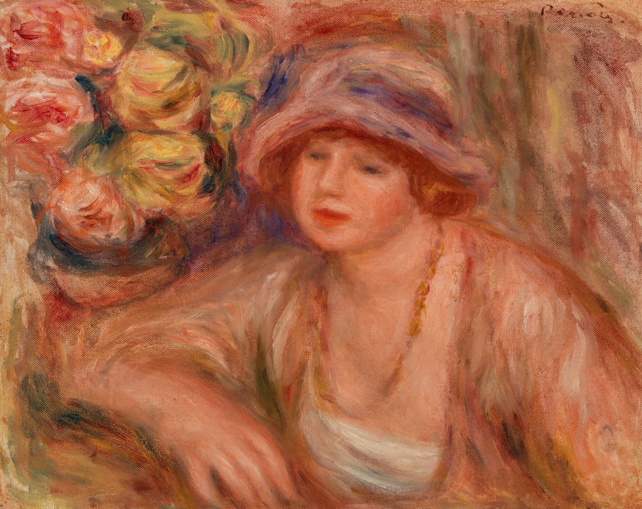 mujer inclinada de Pierre-Auguste Renoir