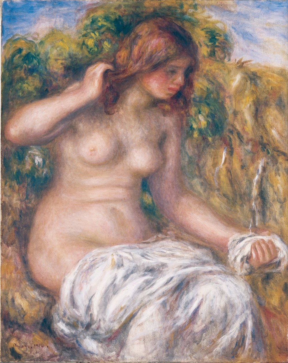 Mujer junto a la primavera de Pierre-Auguste Renoir