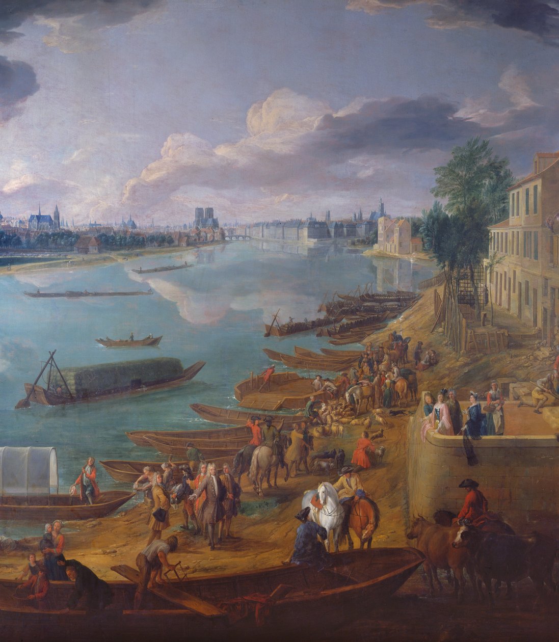 Vista de París desde el Quai de la Rapée (detalle) de Pierre Denis Martin