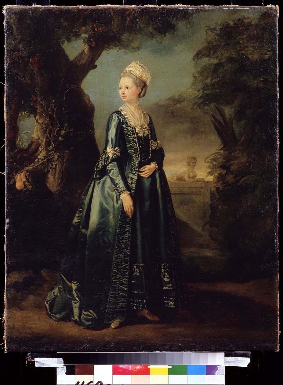"Retrato de una dama en un jardín o Retrato de la Gran Duquesa Natalia" (Dama en un jardín (Retrato de la Gran Duquesa Natalia) Retrato de la Gran Duquesa Natalia Alekseevna (o Alekseevna) (1755-1776) (Wilhelmina Louisa de Hesse -Darmstadt ( Hesse) de Pierre Etienne Falconet