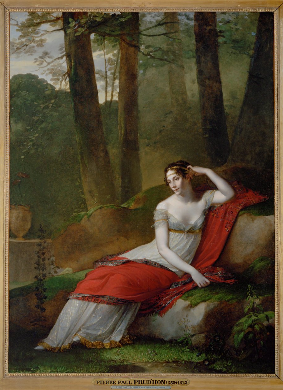 La emperatriz Josefina, primera esposa de Napoleón I, en los jardines de la Malmaison. Prud