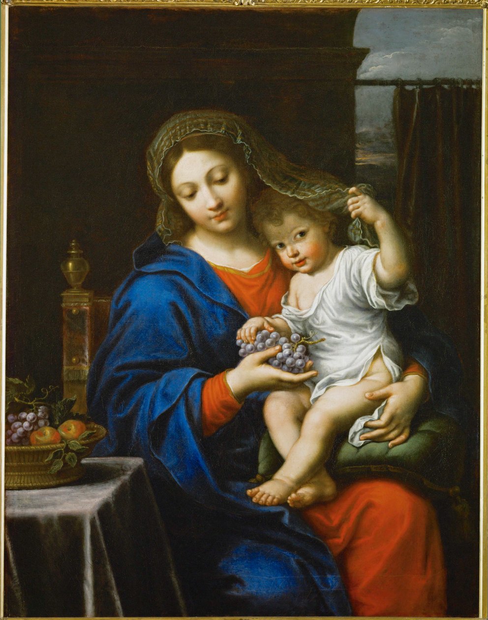 La vierge a la grappe - Madonna con uva ... de Pierre (follower of) Mignard