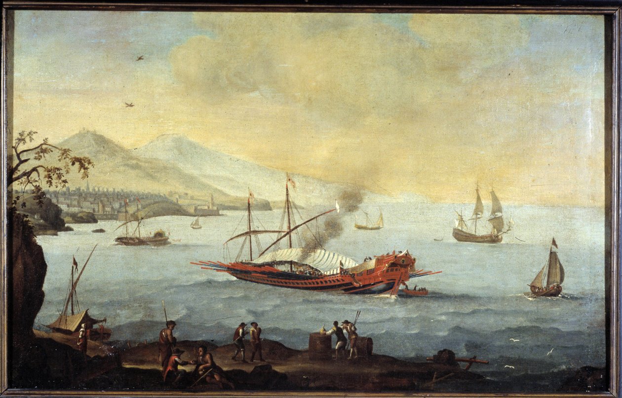 Una galera en el puerto de Marsella de Pierre (school of) Puget