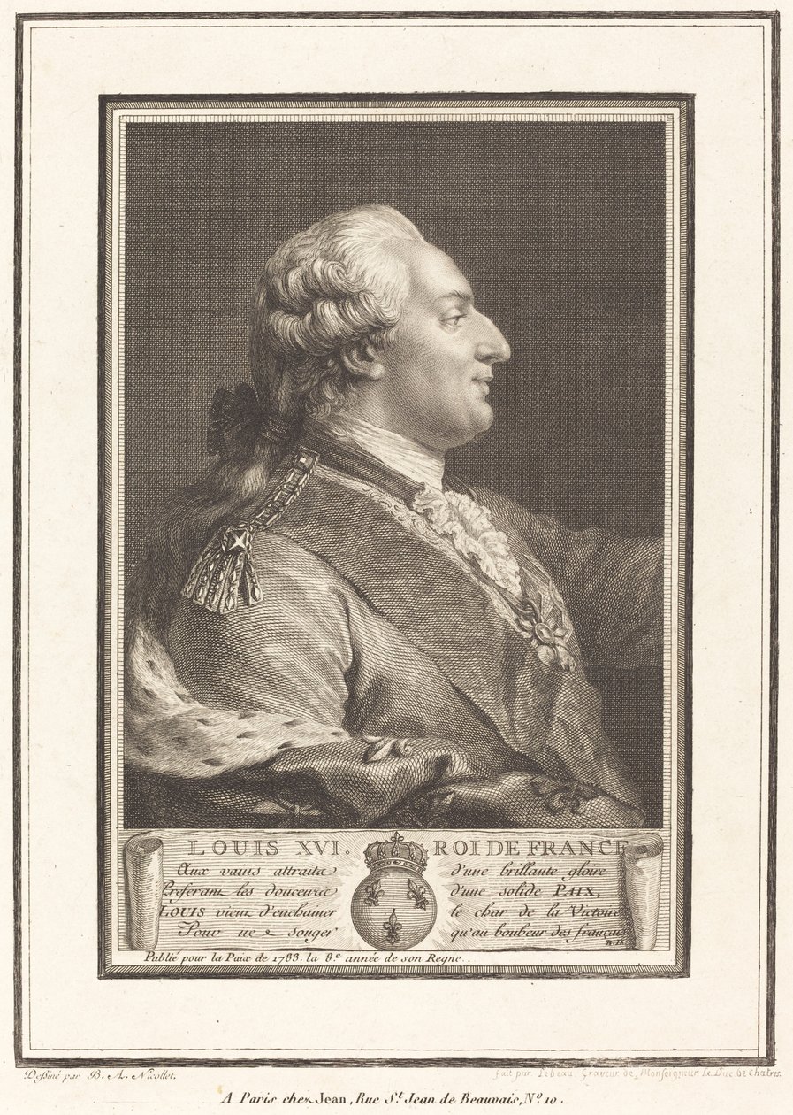 Luis XVI, Rey de Francia de Pierre Adrien Le Beau after Benedict Alphonse Nicolet