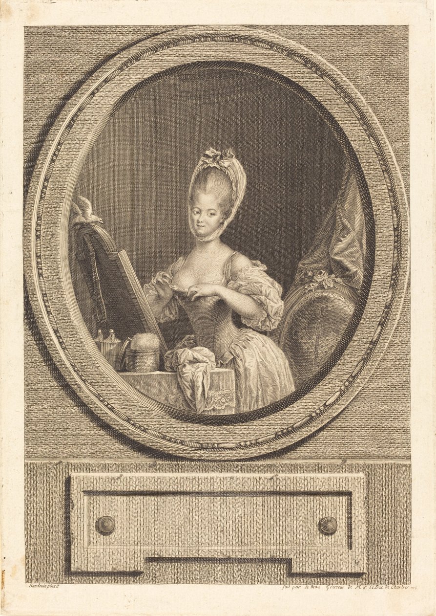 Su talla es encantadora de Pierre Adrien Le Beau after Pierre Antoine Baudouin