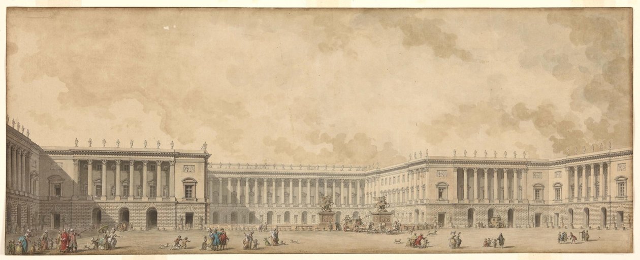 Primer proyecto de reconstrucción del Palacio de Versalles presentado al Rey Luis XVI, c. 1785 de Pierre Adrien Paris