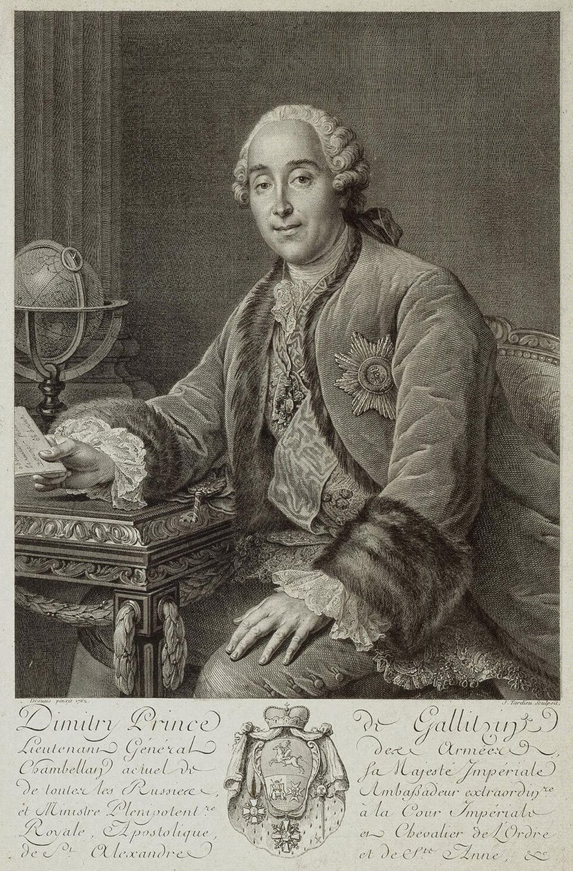 Retrato del Príncipe Dmitriy Mikhailovich Golitsyn 1721-1793 de Pierre Alexandre Tardieu