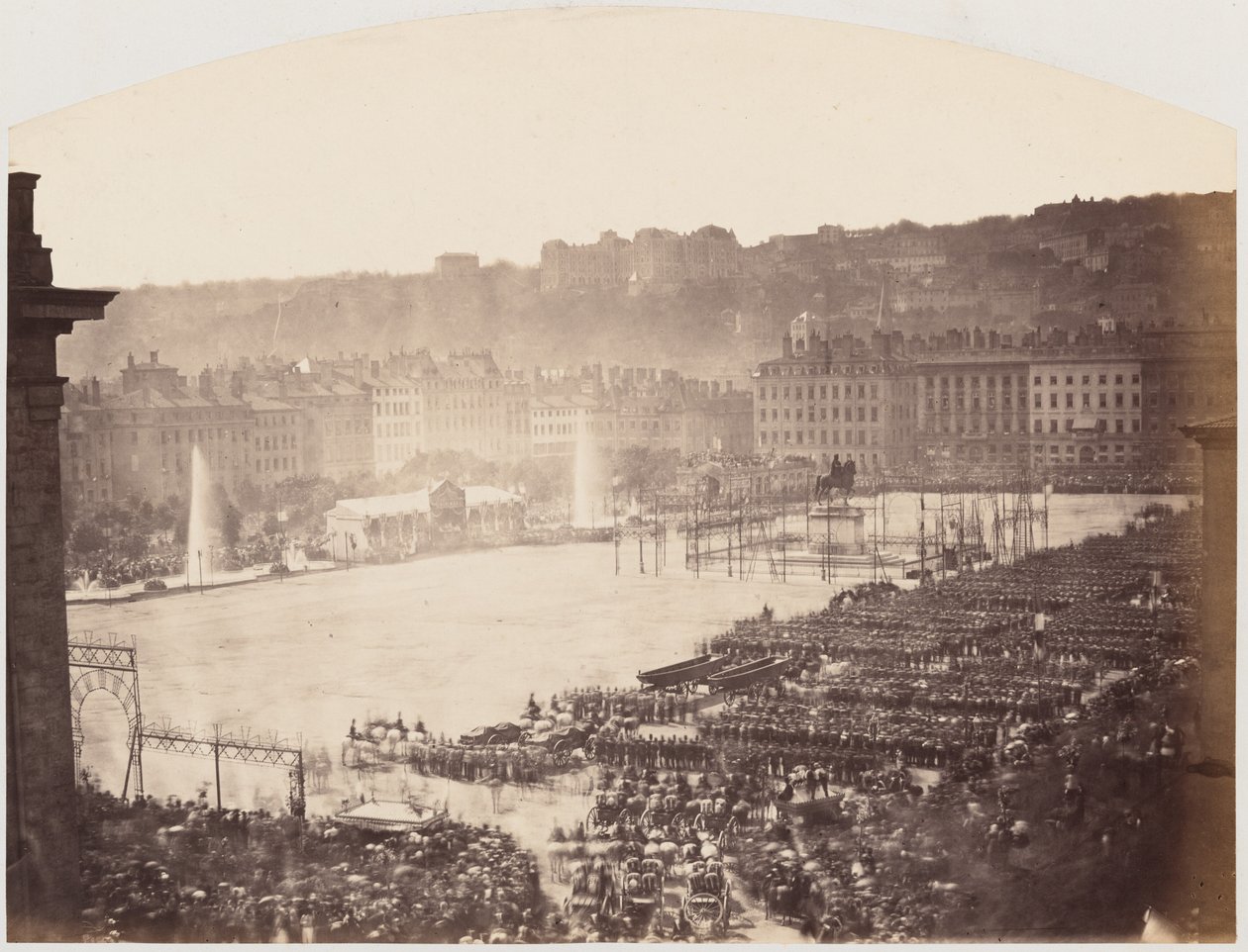Reunión de tropas para Napoleón III, plaza Bellecour de Lyon,1860 (foto) de Pierre Ambroise Richebourg