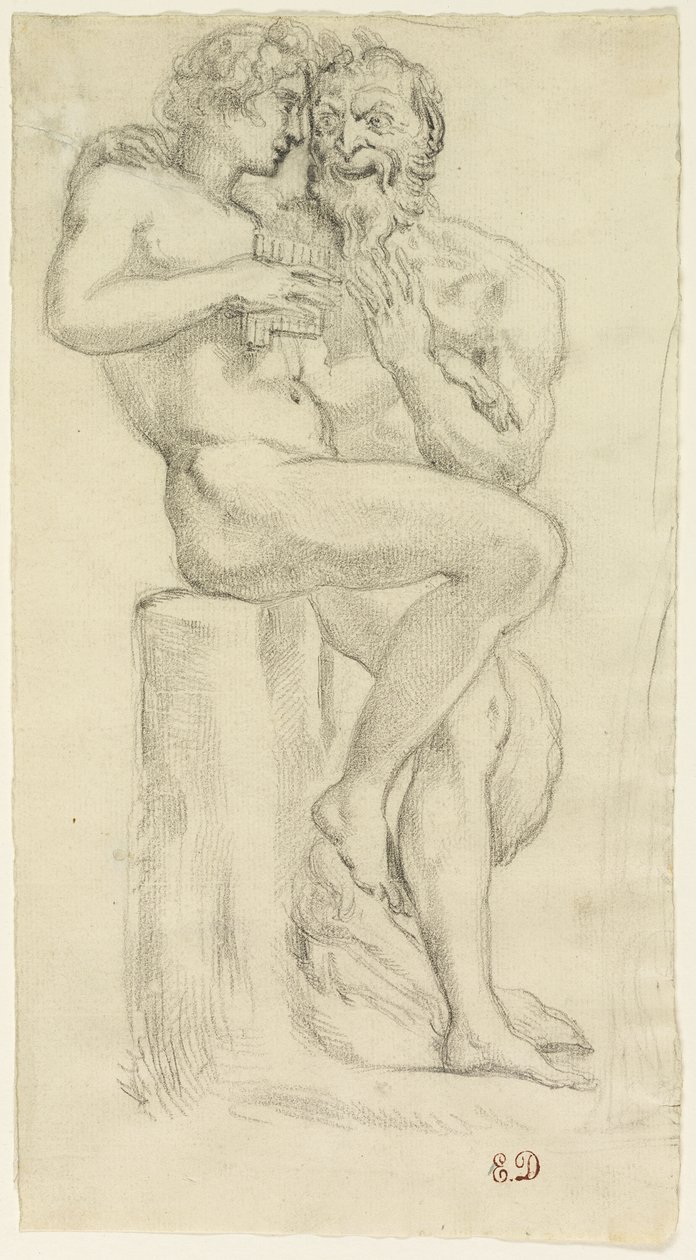 Estudio de una figura desnuda y un fauno de Pierre Andrieu