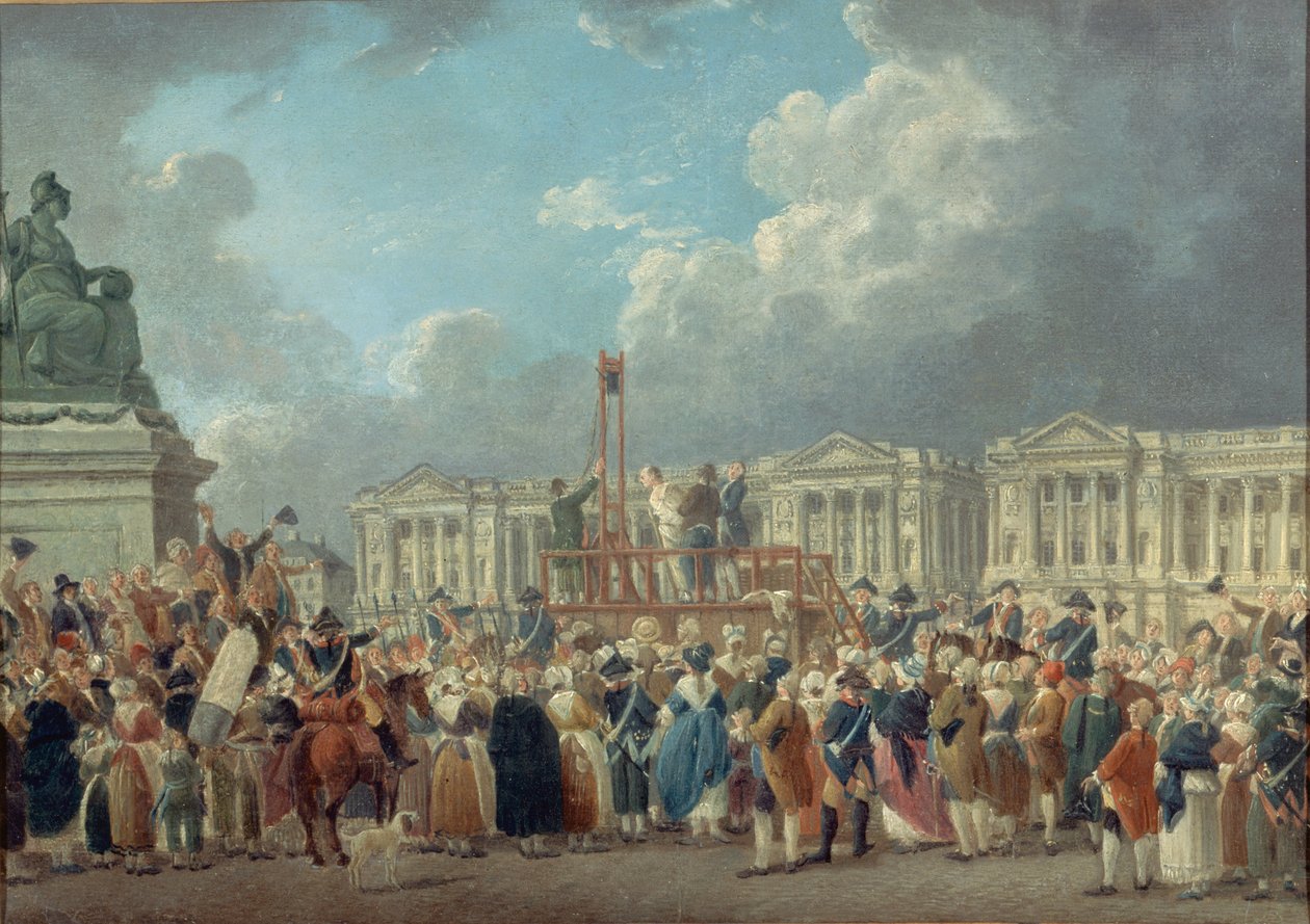 Una ejecución en la Plaza de la Revolución, c. 1793 de Pierre Antoine Demachy