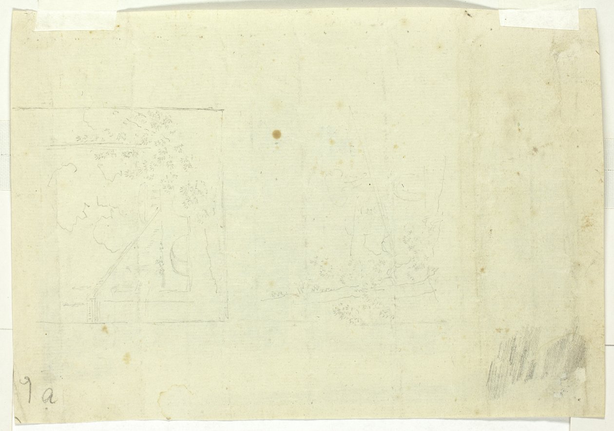 Dos bocetos de un parque de Pierre Antoine Mongin