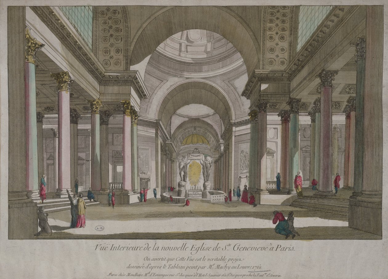Vista del Interior del Panteón en París de Pierre Antoine de Machy