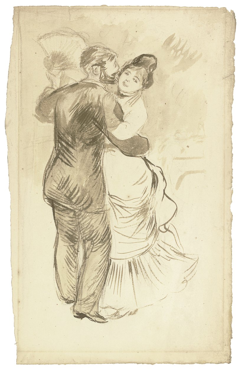 Un estudio para "Baile en el campo", 1883 de Pierre Auguste Renoir