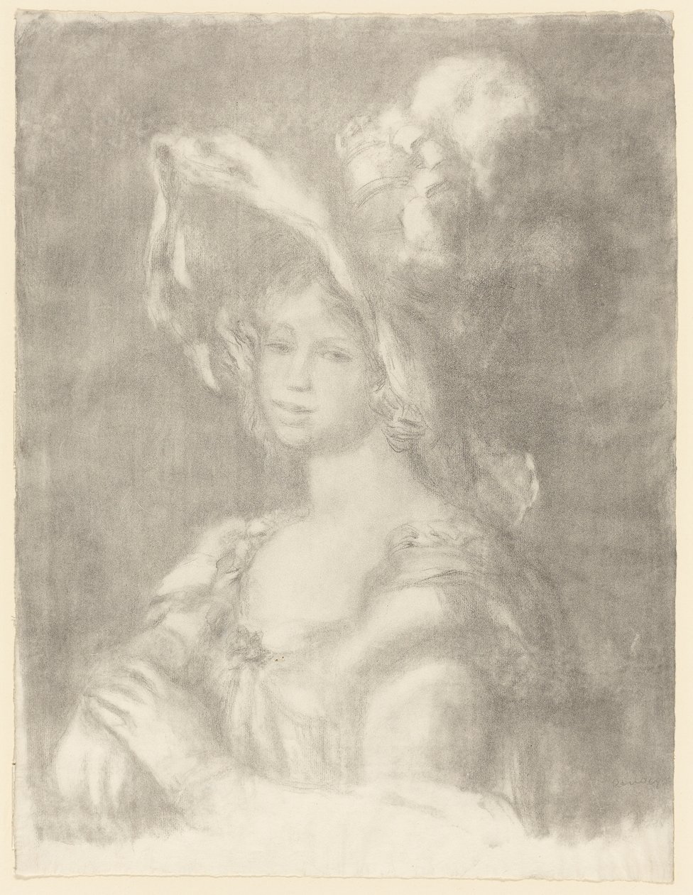 Amélie Laurent Dieterlé, c.1899 (litografía sobre papel blanquecino) de Pierre Auguste Renoir