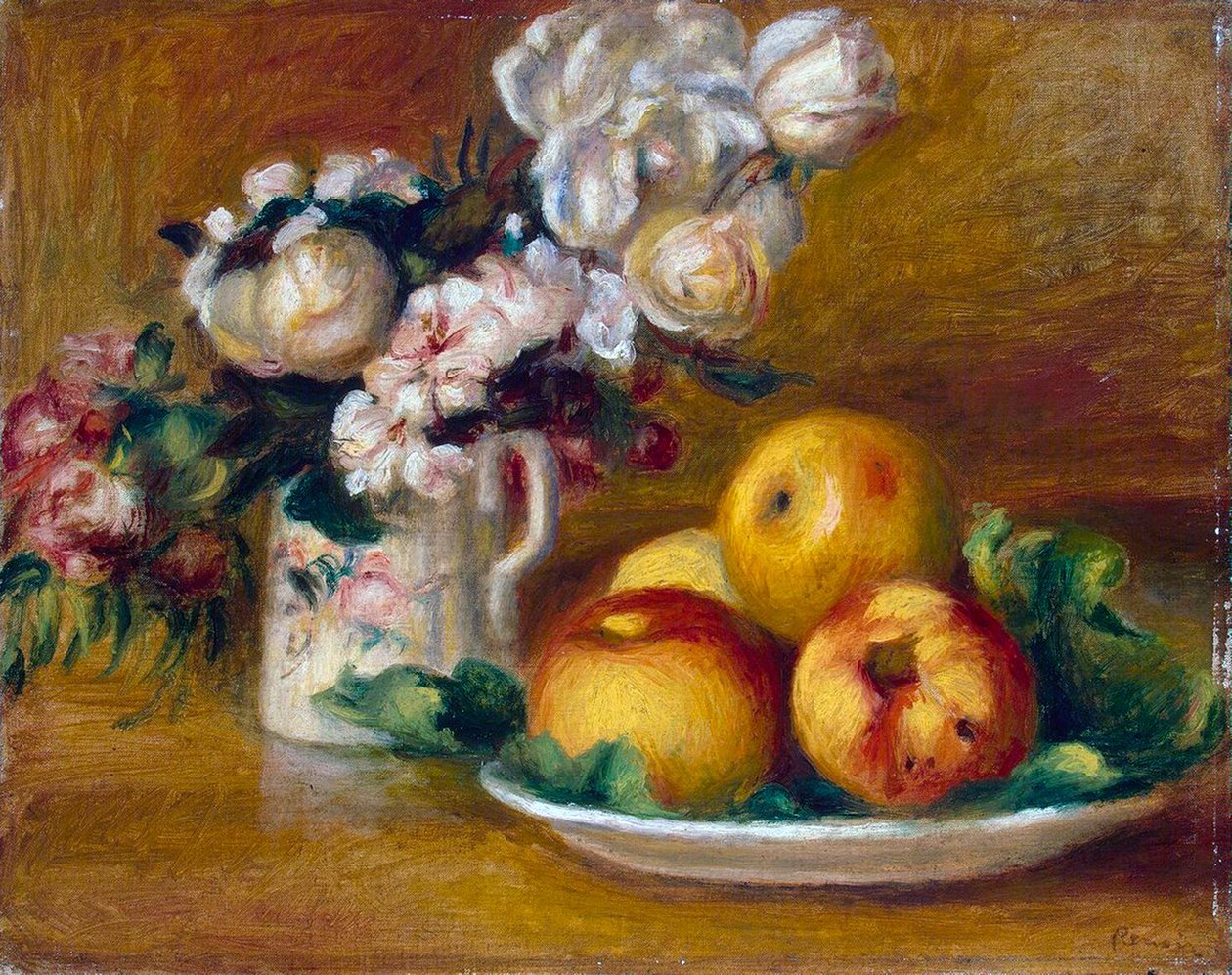 Manzanas y flores, c1895 de Pierre Auguste Renoir