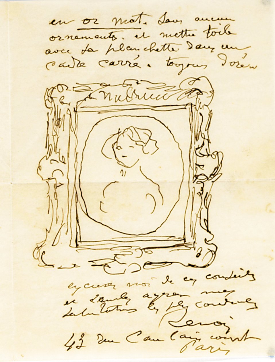 Carta autógrafa firmada al Dr. Fritz Thurneyssen, París y Les Collettes, 24 de junio de 1908 de Pierre Auguste Renoir