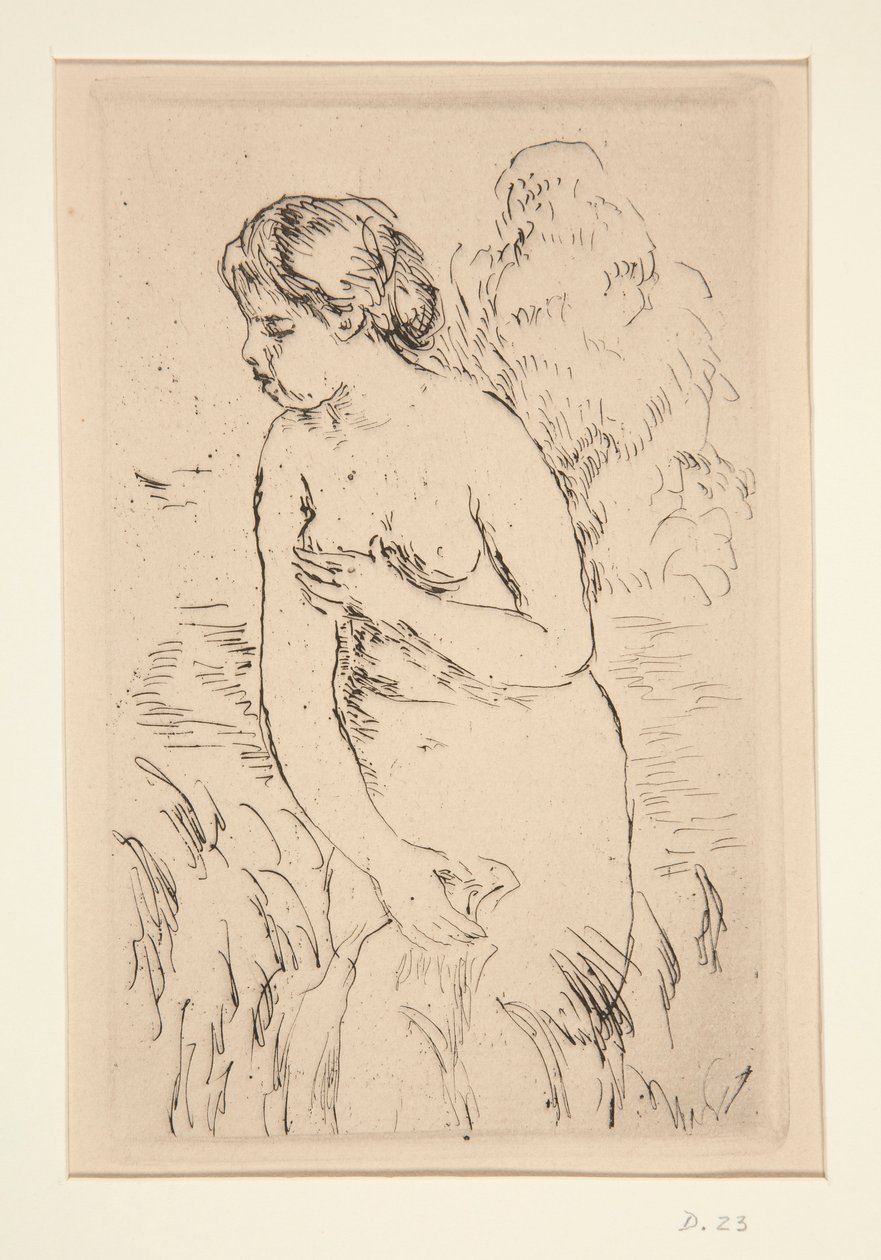 Debut de Baigneuse, ? mi-jambes (bañista de pie, hasta las rodillas) de Pierre Auguste Renoir