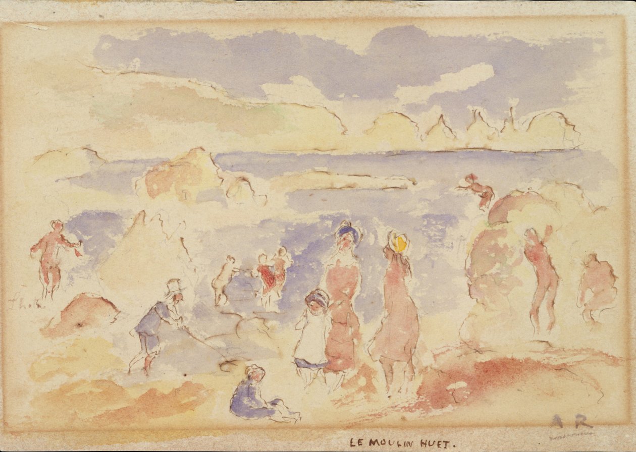 Escena de playa de Pierre Auguste Renoir
