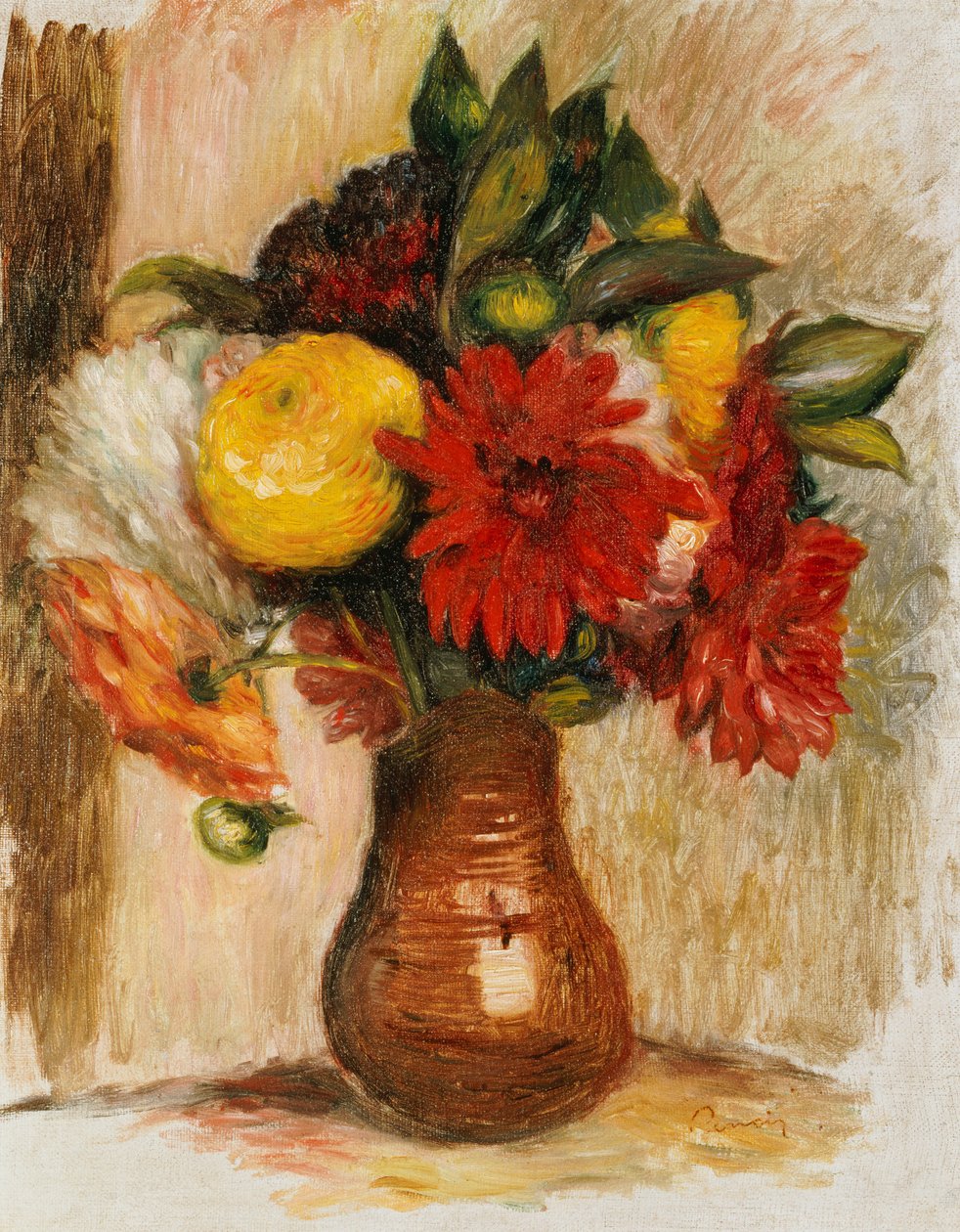 Ramo de Flores en una Jarra de Piedra de Pierre Auguste Renoir