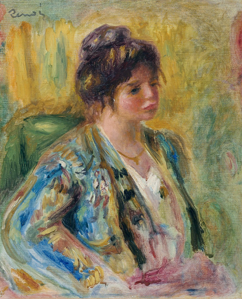 Busto de mujer en traje oriental, c. 1895 de Pierre Auguste Renoir