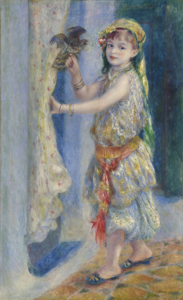 Niño con un pájaro de Pierre Auguste Renoir