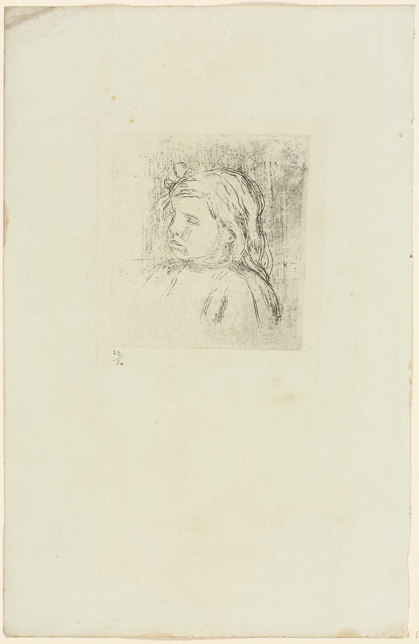 Claude Renoir girado tres cuartos a la izquierda de Pierre Auguste Renoir