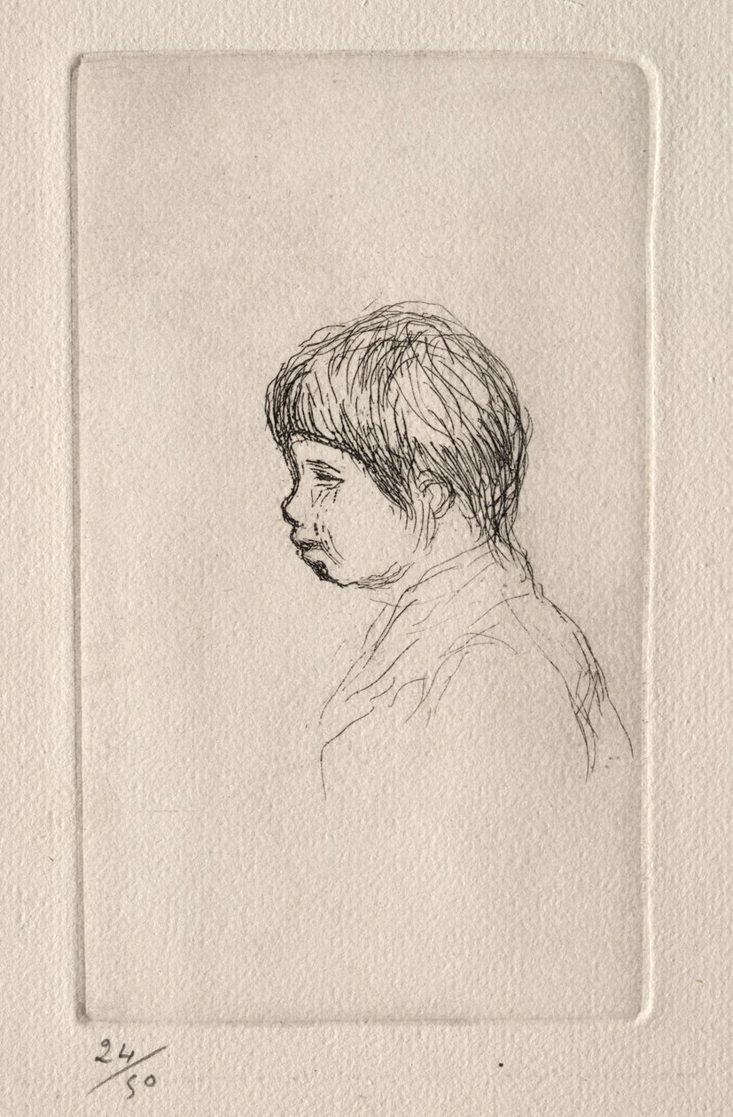 Claude Renoir, de perfil de Pierre Auguste Renoir