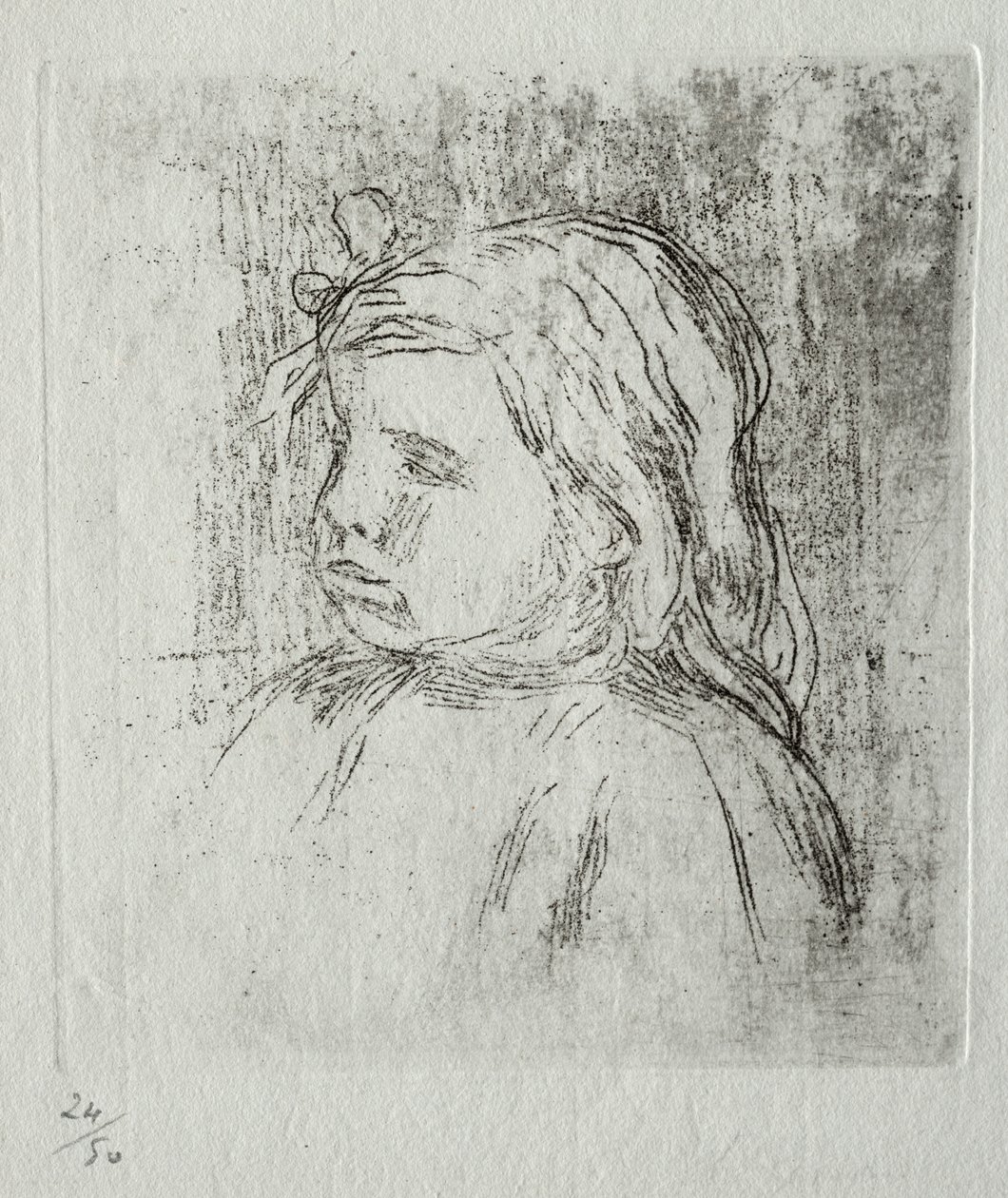 Claude Renoir, de tres cuartos a la izquierda, 1908 de Pierre Auguste Renoir