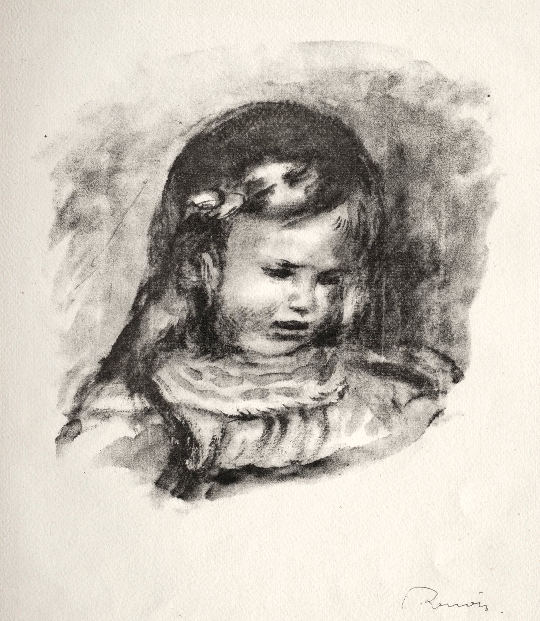Claude Renoir, la cabeza baja, 1904 de Pierre Auguste Renoir